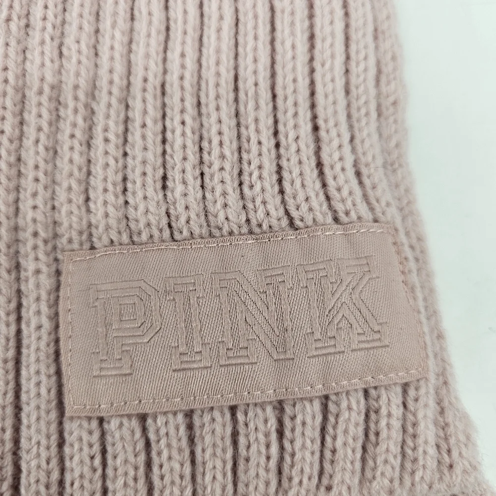 PINK Victorias Secret Pastel Pink Chunky Knit Winter Soft Cozy Scarf 66x8 Ski